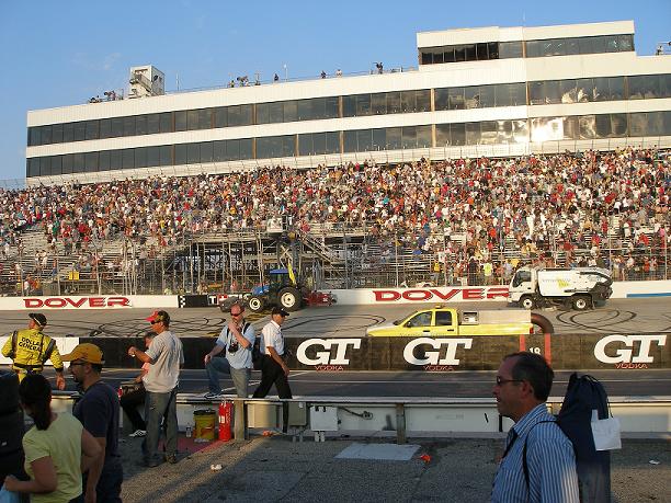 after the burnout, they had to clean up the track for Cup series practice