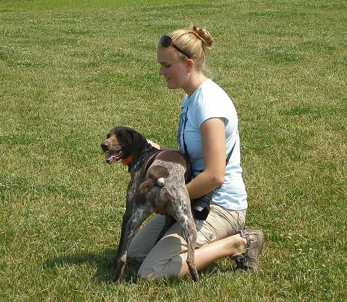 a girl and her dock dog