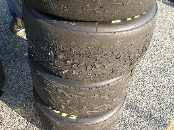some of my used Revo-slot rear tires ...