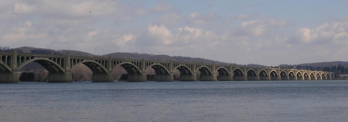 Route 462 bridge over the Susquehanna River, in PA, USA.