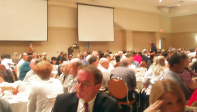 the main conference room and crowd