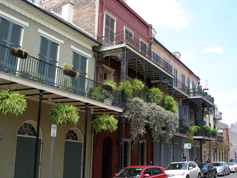 wrought iron balconies in the French Quarter